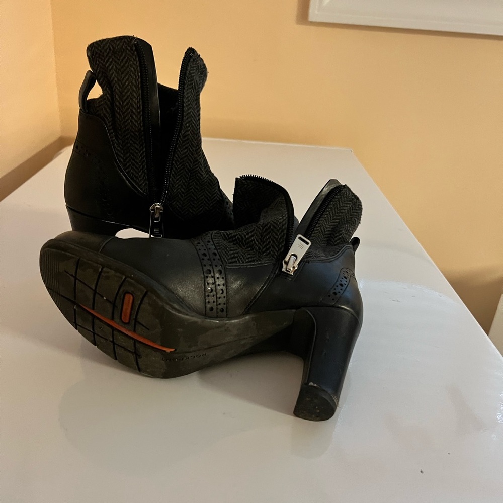 Black Comfortable Booties, Small Heel - image 4